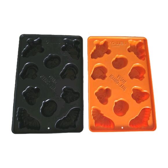 Vintage Jell-O  Happy Halloween Molds Jigglers Bat Pumpkin Witch Cat - Picture 1 of 6